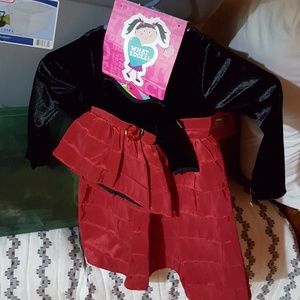 Toddler girls Holiday dress w/ doll dress