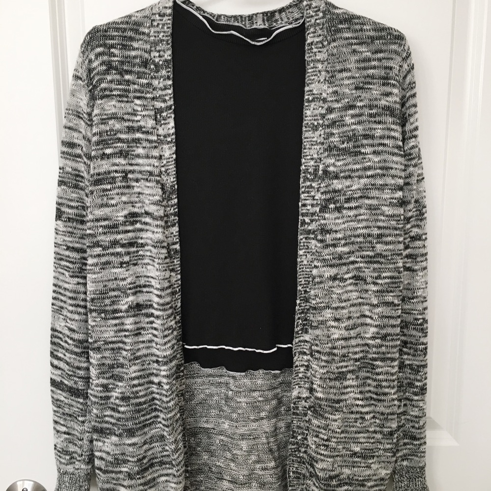 Grey knit cardigan