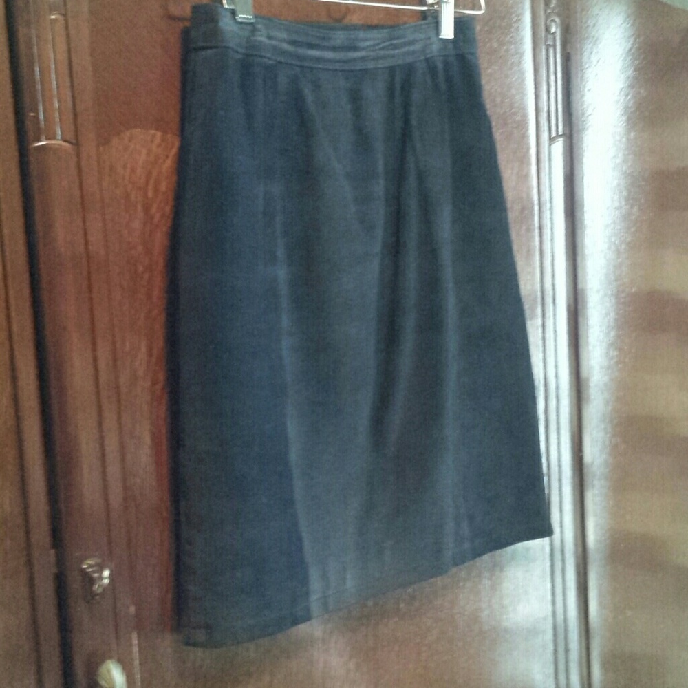 Navy Suede Skirt