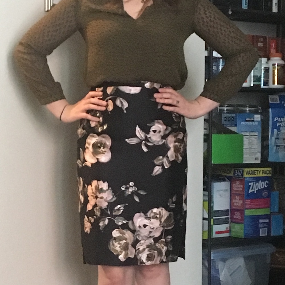 JCrew Collection silk skirt w/ watercolor flowers