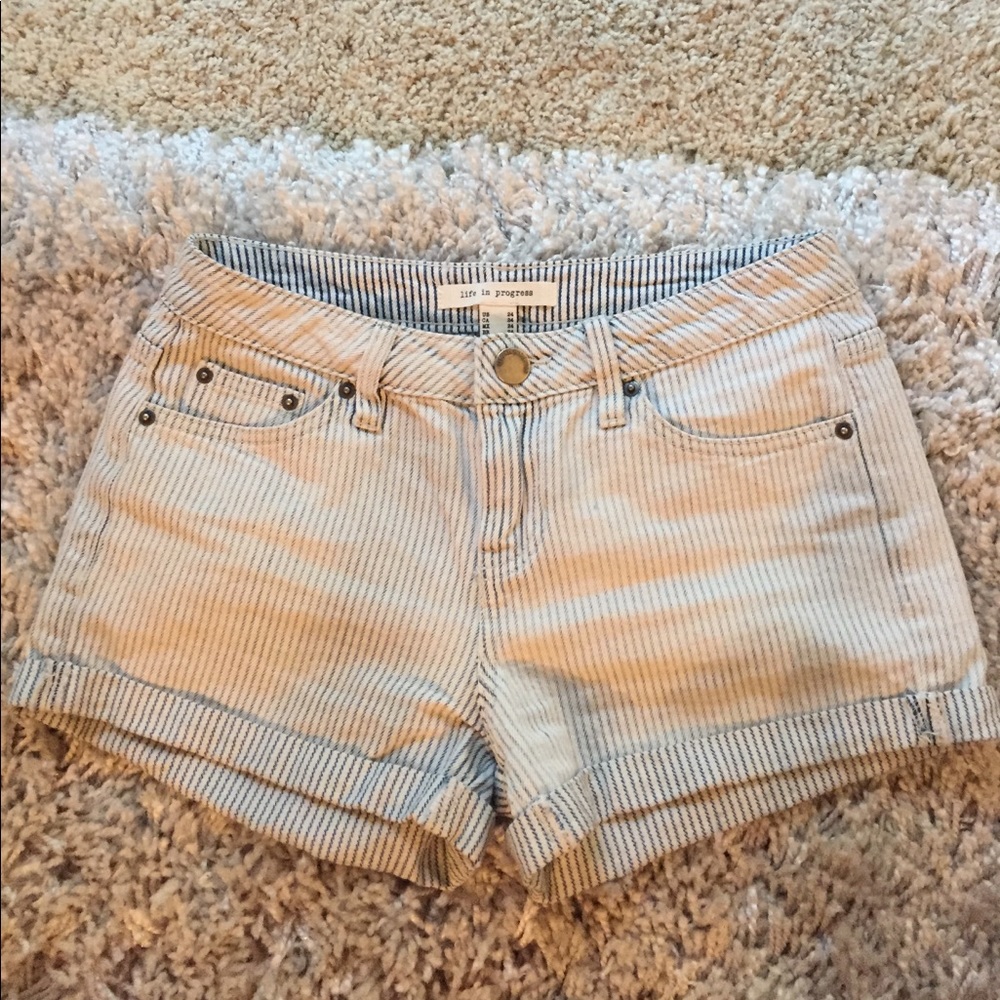 Forever 21 pinstriped denim shorts