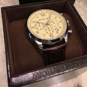 Men's michael Kors leather band watch