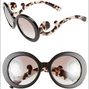 PRADA Oversized Baroque 55mm Round Sunglasses