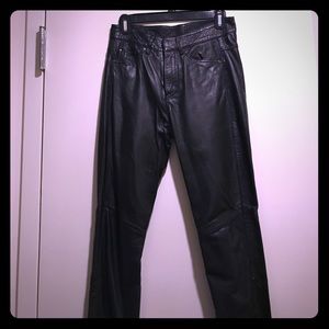 Black Muubaa genuine leather pants size 2