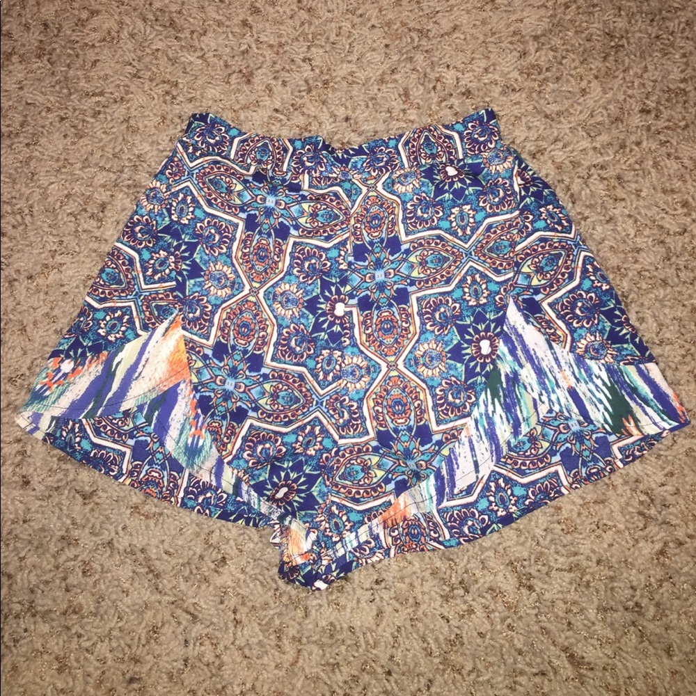 Multicolor Patterned Flowy Shorts