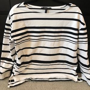 BCBG Maxazria Black and white striped top