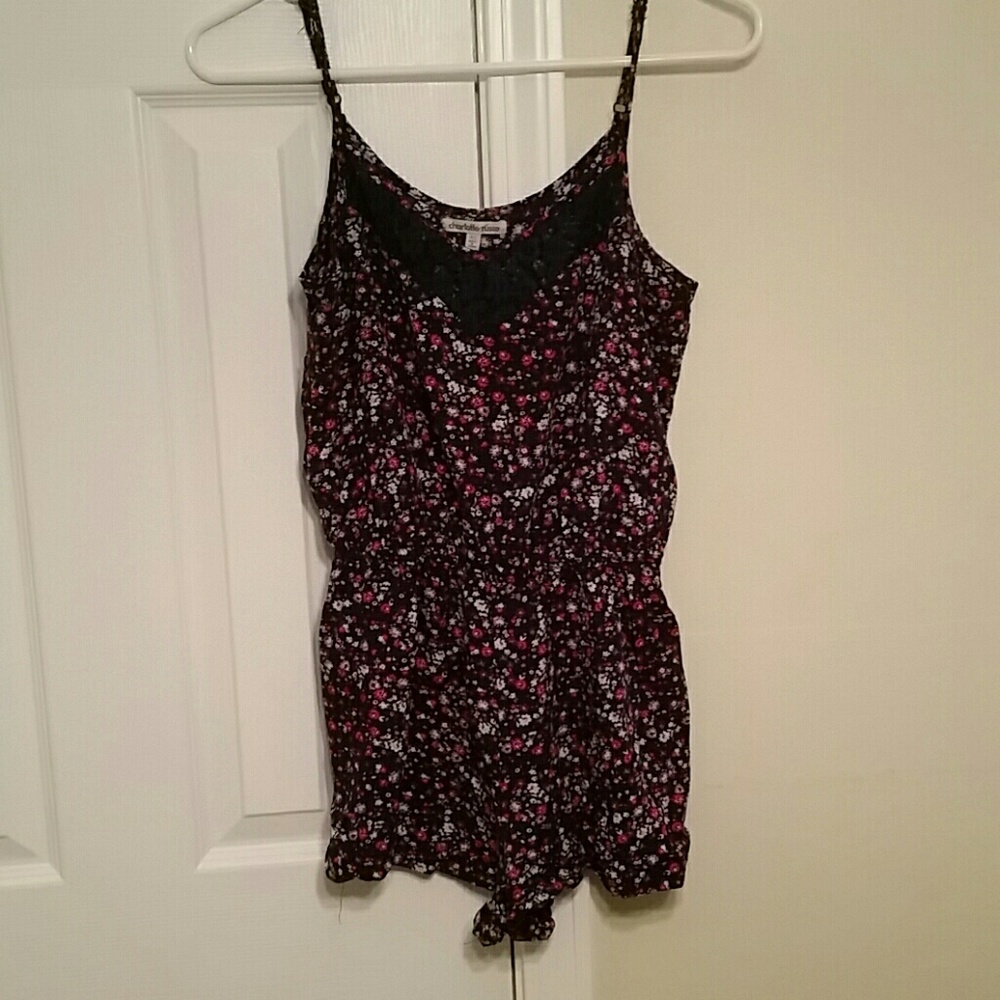 Floral blue romper