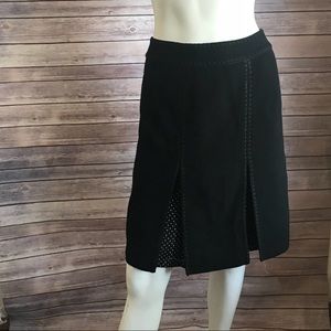 NWT Ann Taylor Black Polka Dot Pleated Skirt