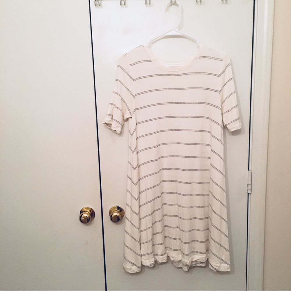 Lou & Grey White Striped Cotton Dress