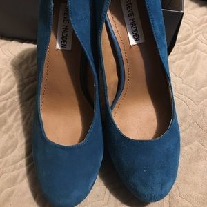 Steve Madden platform heels teal 8