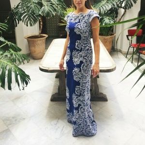 Tadashi Shoji lace panel dress jovani