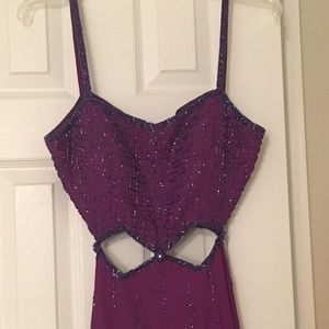 Vintage Purple beaded prom dress