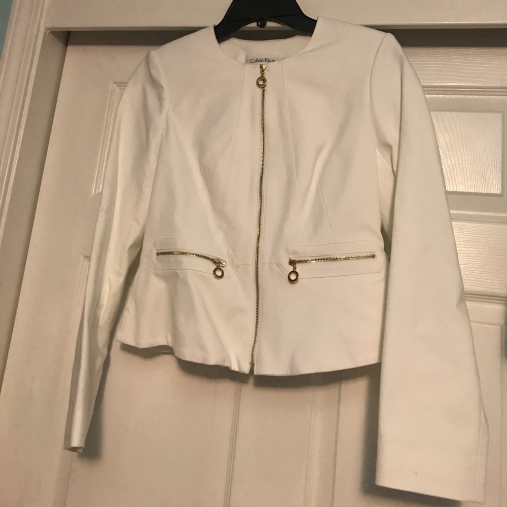 White peplum jacket