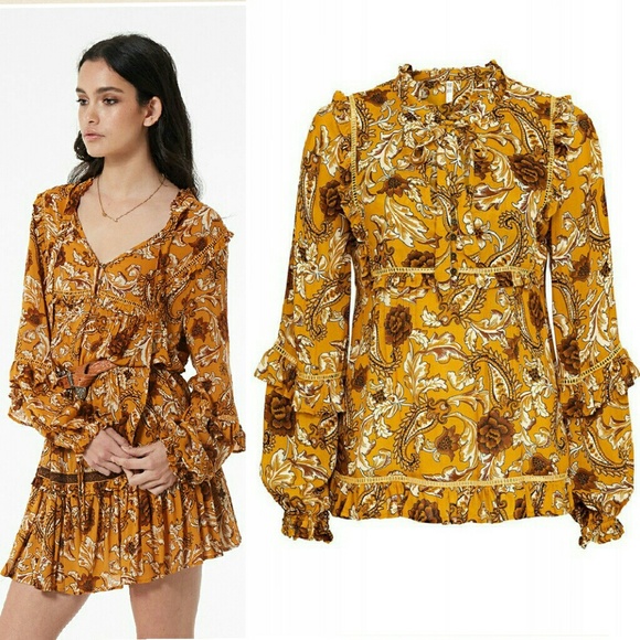 New spell designs Etienne blouse sienna top XS NWT - Picture 2 of 8