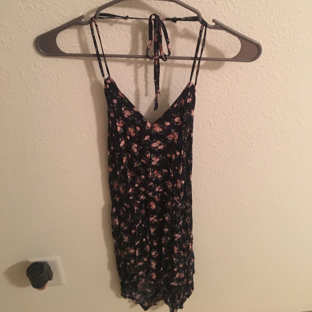 Open back floral romper