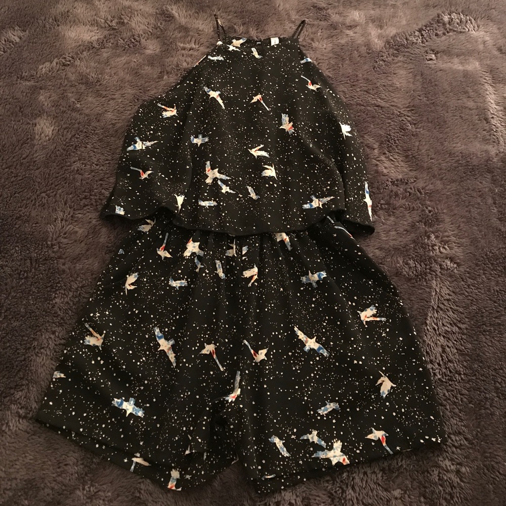 Adorable 🕊bird galaxy romper by Tyche