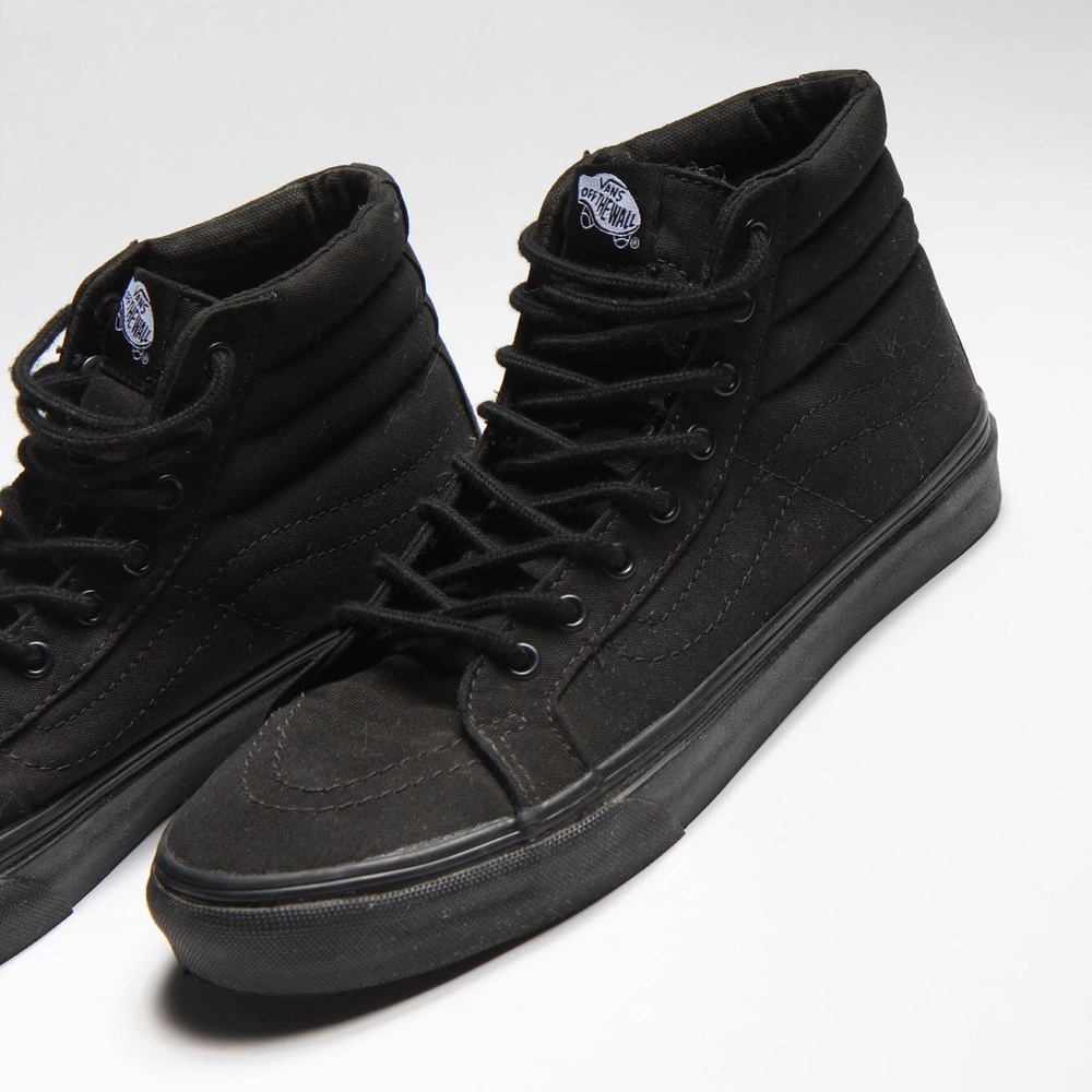 VANS NEW Canvas All Black Sk8-Hi Tops