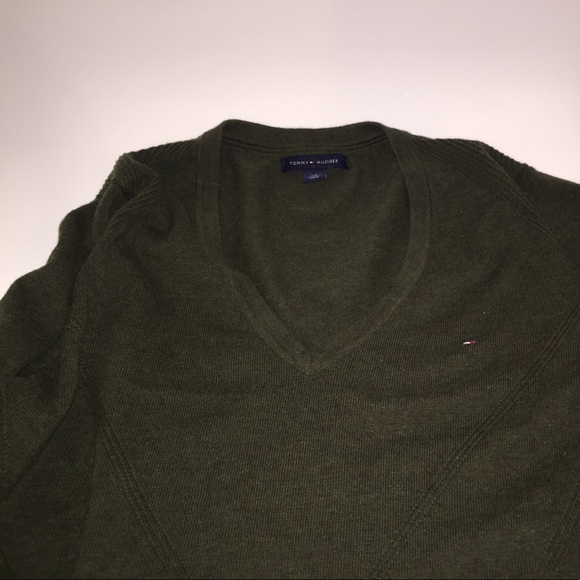 Olive Green Tommy Hilfiger Fall Sweater - Picture 4 of 5