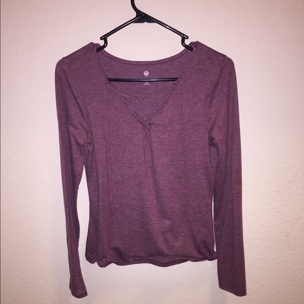 Long Sleeve maroon/pink top
