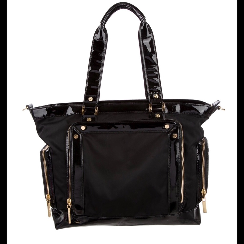 Tory Burch Nylon Tote Bag w/Patent Leather Trim