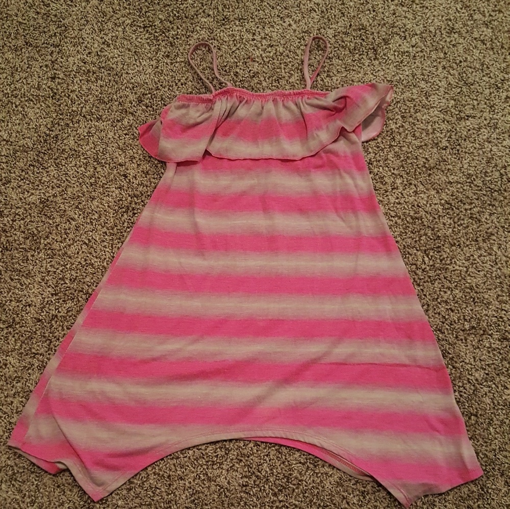 Pink & gray stripped dress