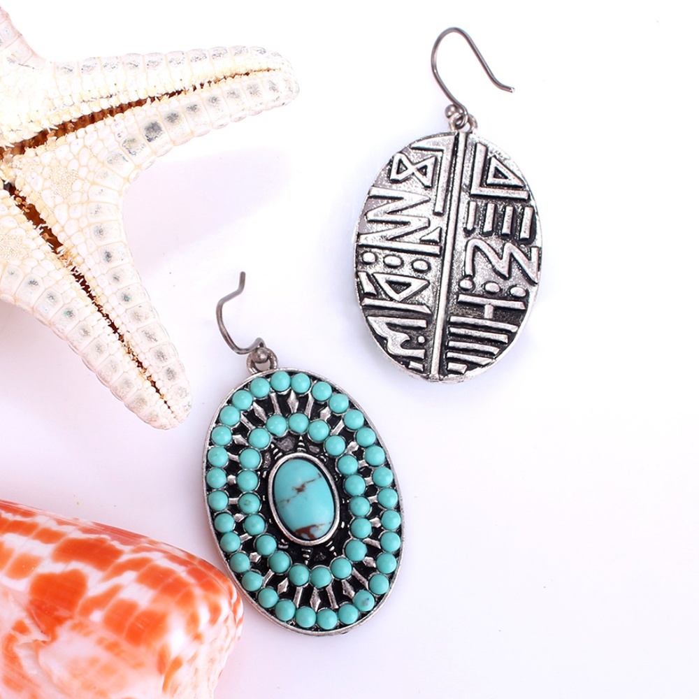 Turquoise Beaded Drop Earrings