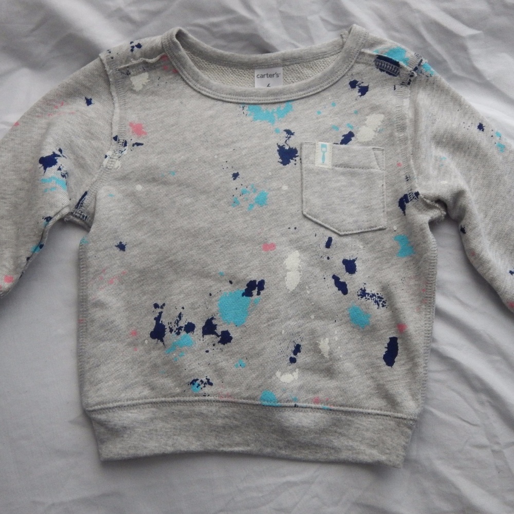 Carter's French Terry Paint Splatter Pullover NWT