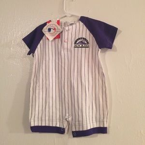 12 month Colorado Rockies Baseball Jersey Romper