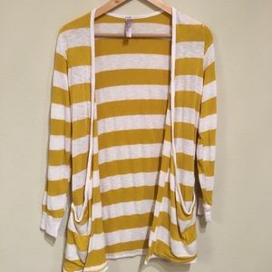 Golden and White Cardigan Sweater