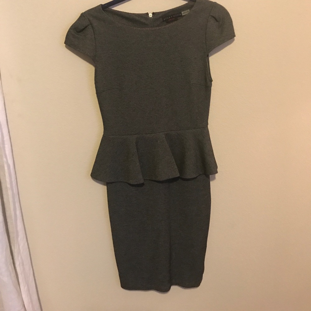 Gray Peplum Dress