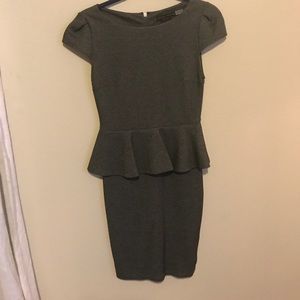 Gray Peplum Dress