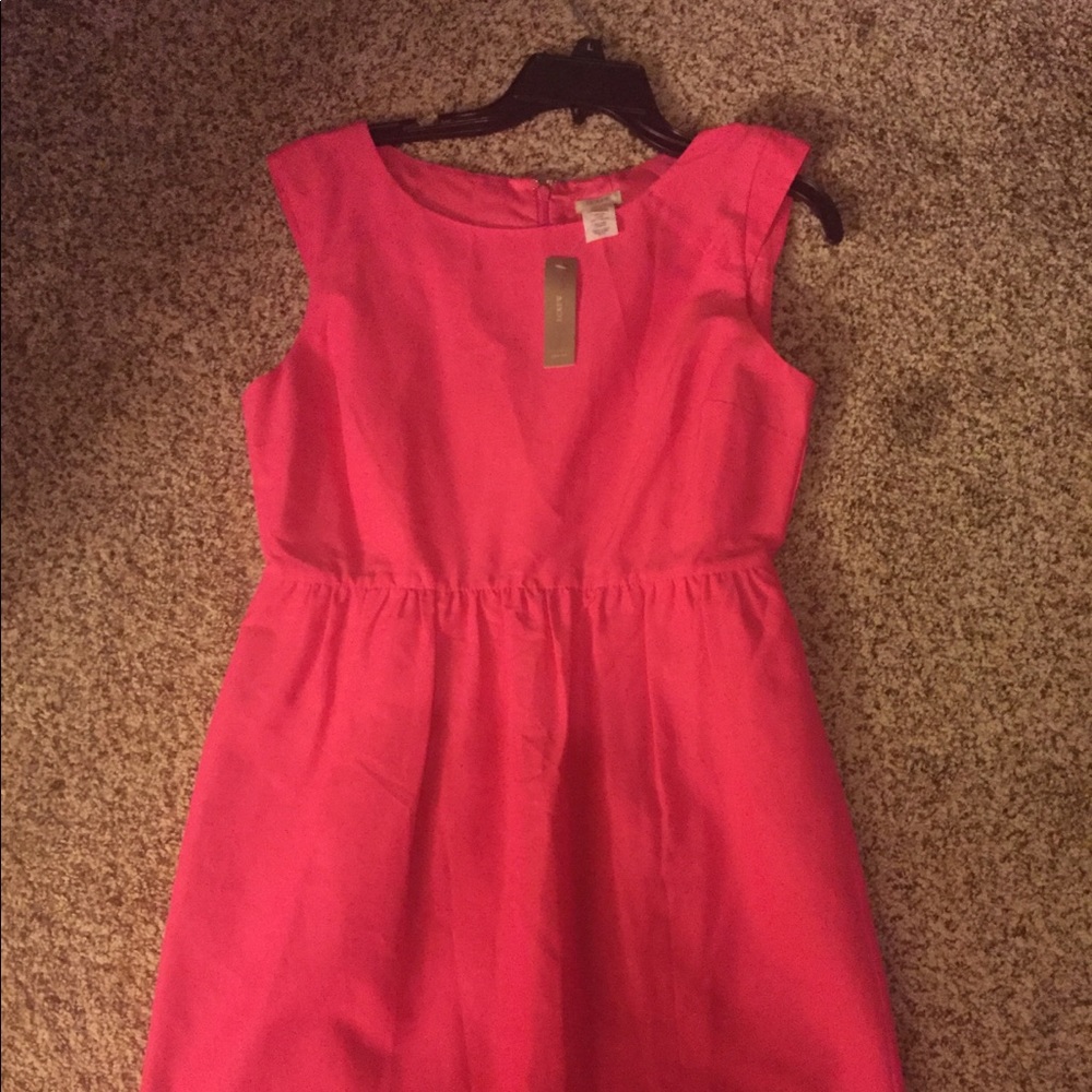 J.Crew Silk and cotton bright pink dress