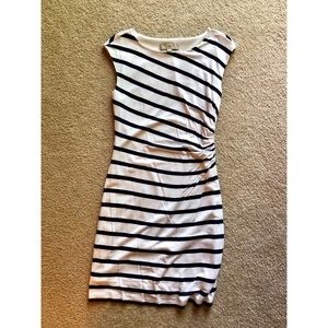 White and Navy Stripe Dress