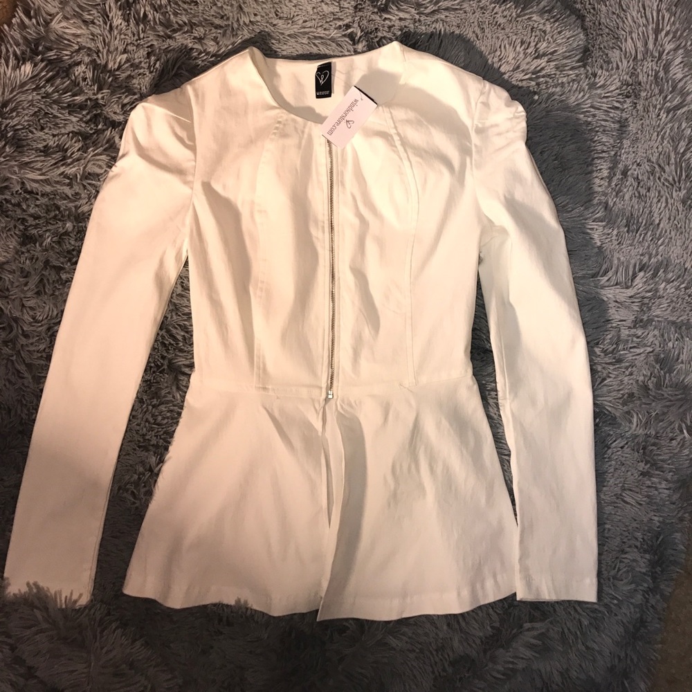 White Peplum Jacket (Size S) 🌸