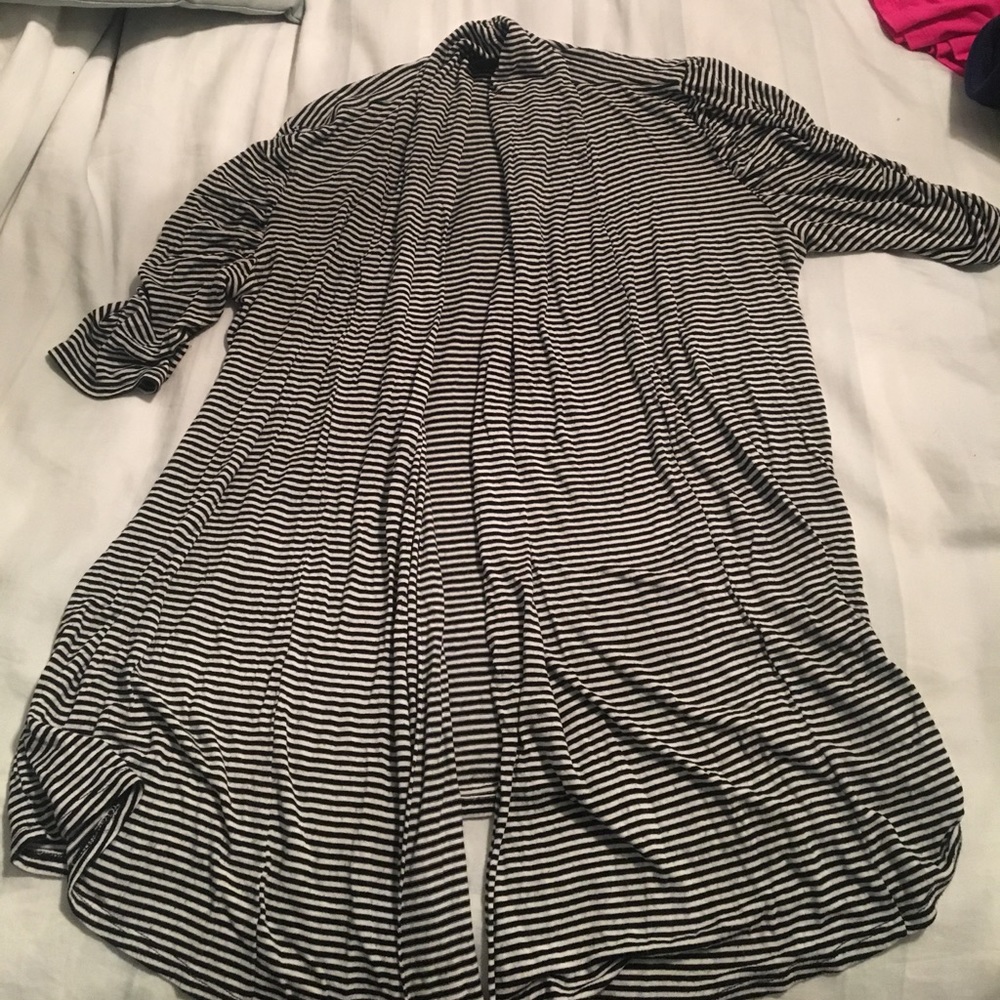 White House black market striped cardi small