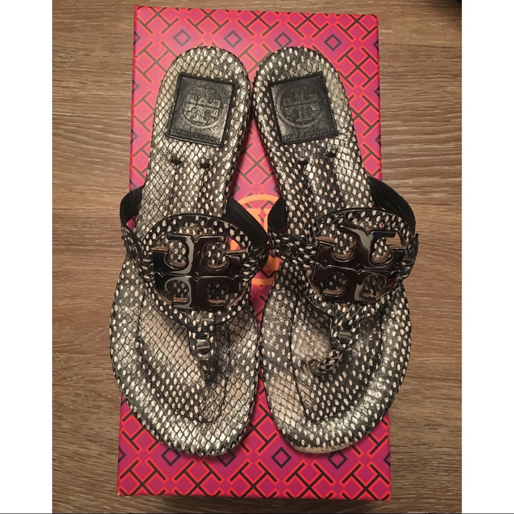 Tory Burch Miller2 Python Snake Sandals size 7.5