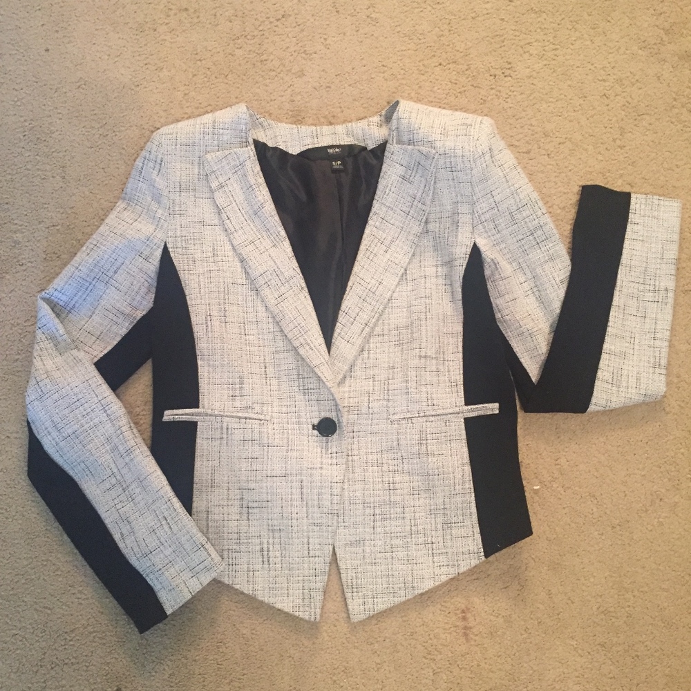 Black and silver tweed blazer