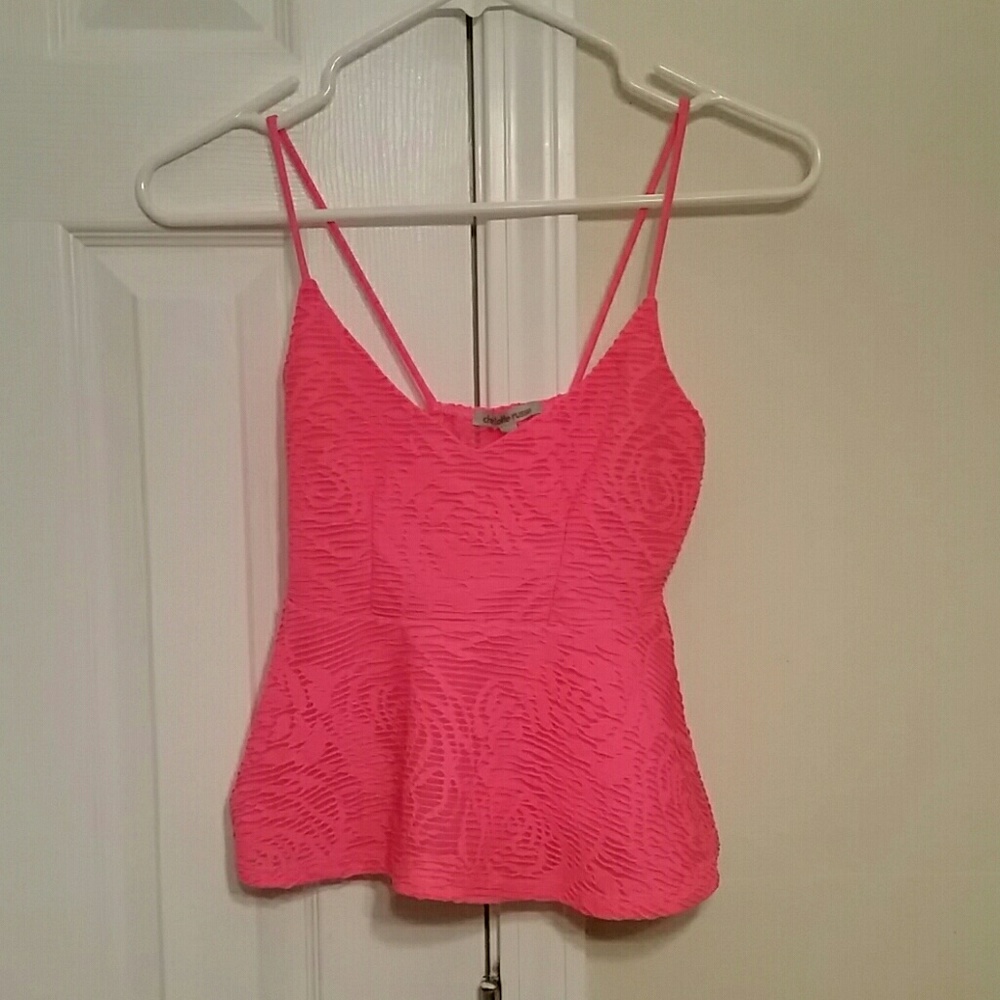 Pink lace crop top