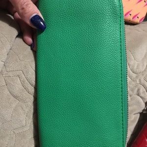 Green wallet from Target checkbook size