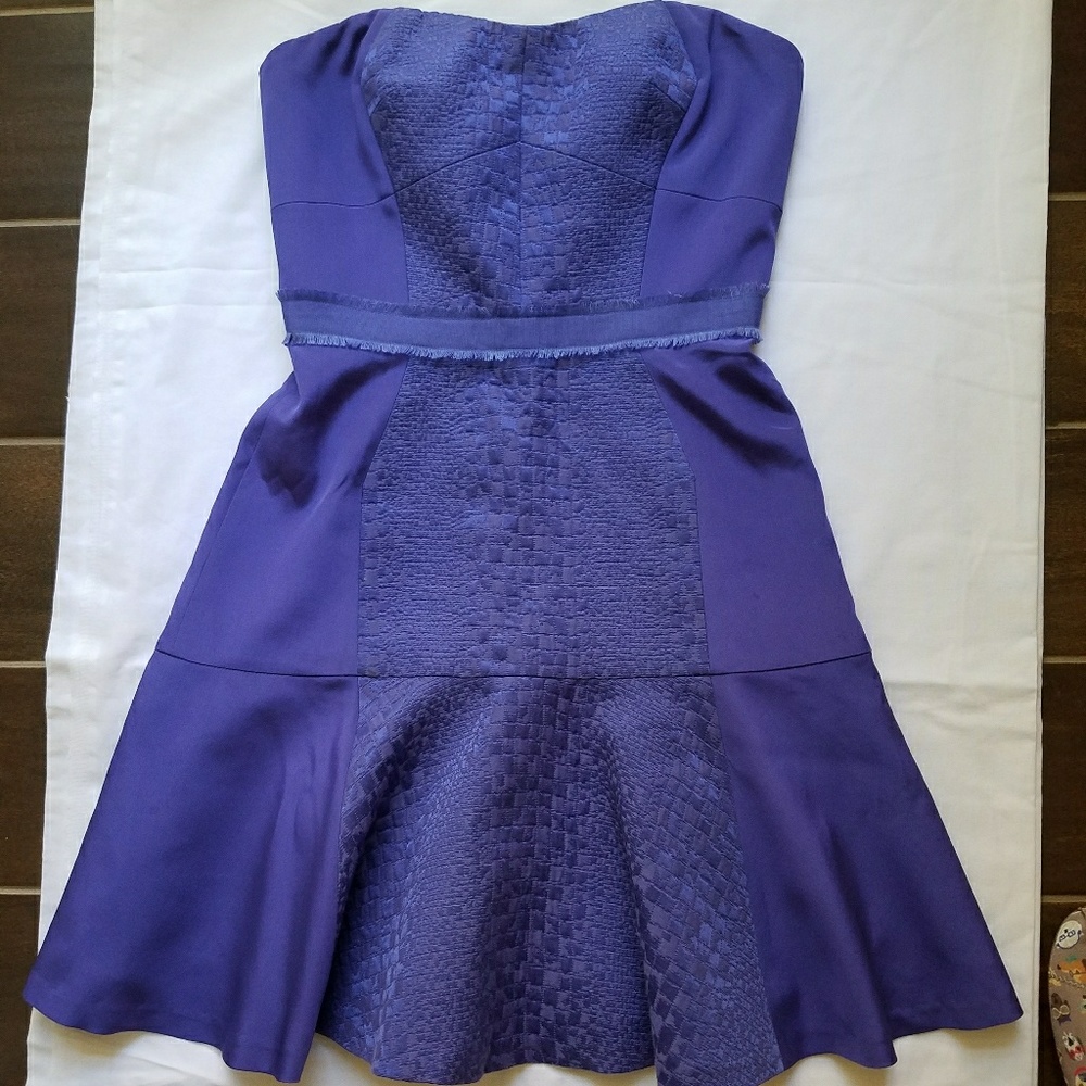 Rebecca Taylor purple strapless dress