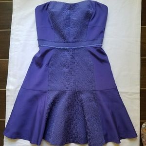 Rebecca Taylor purple strapless dress