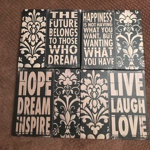 4 piece inspirational quote wall decor