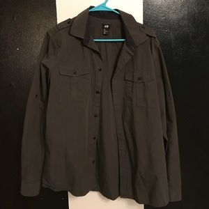 Dark green button down shirt