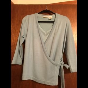 Sweater set - baby blue fine knit - small