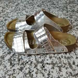 Silver Studded Flat Sandal