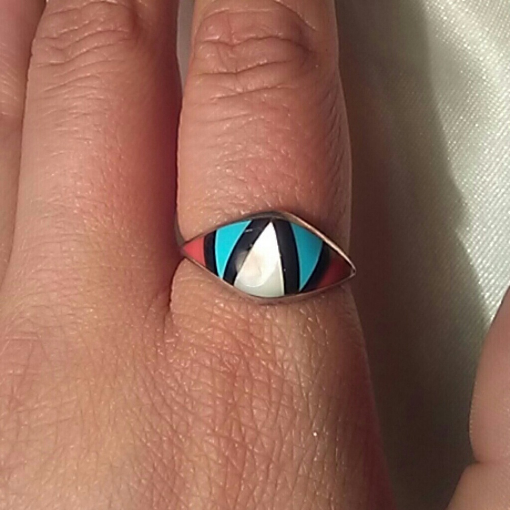 Stirling silver tribal ring