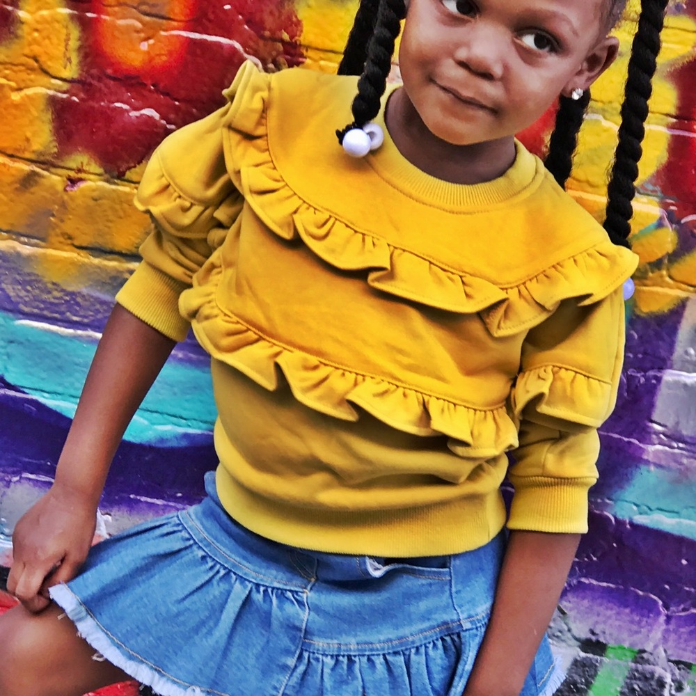 Girls Ruffled Sweatshirt
