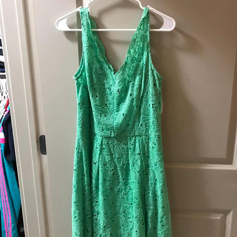 Laundry green dress. Just above knee