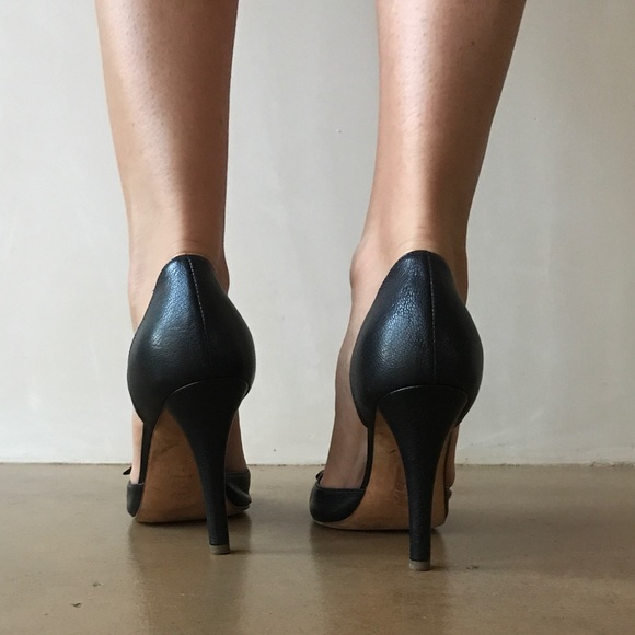 Italian Leather Black Kitten Heels - Picture 3 of 6
