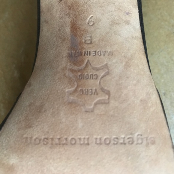 Italian Leather Black Kitten Heels - Picture 5 of 6